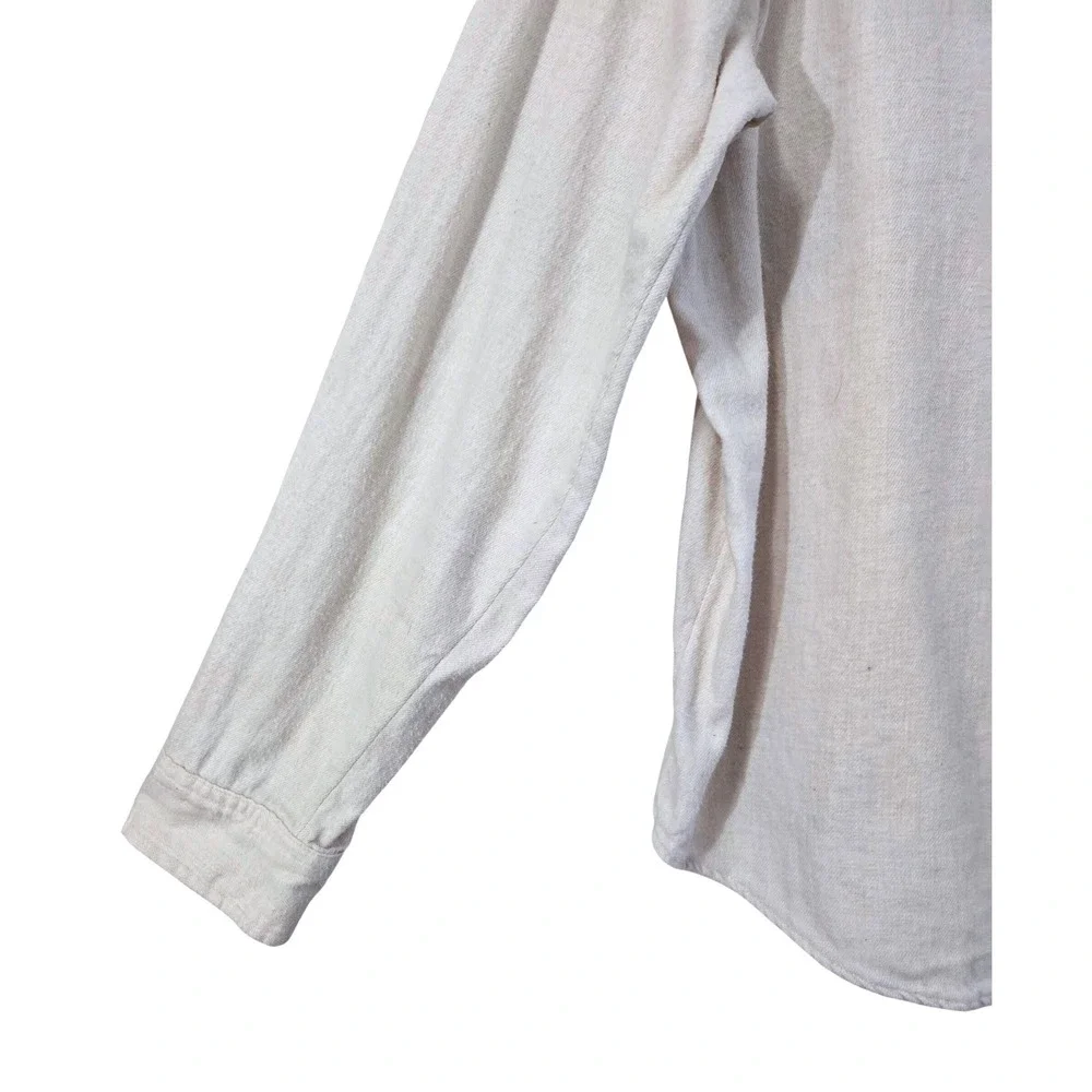 Gorpcore Madewell Do Well Popover Shirt Women's XL Oatmeal Cotton Long‎ Sleeve